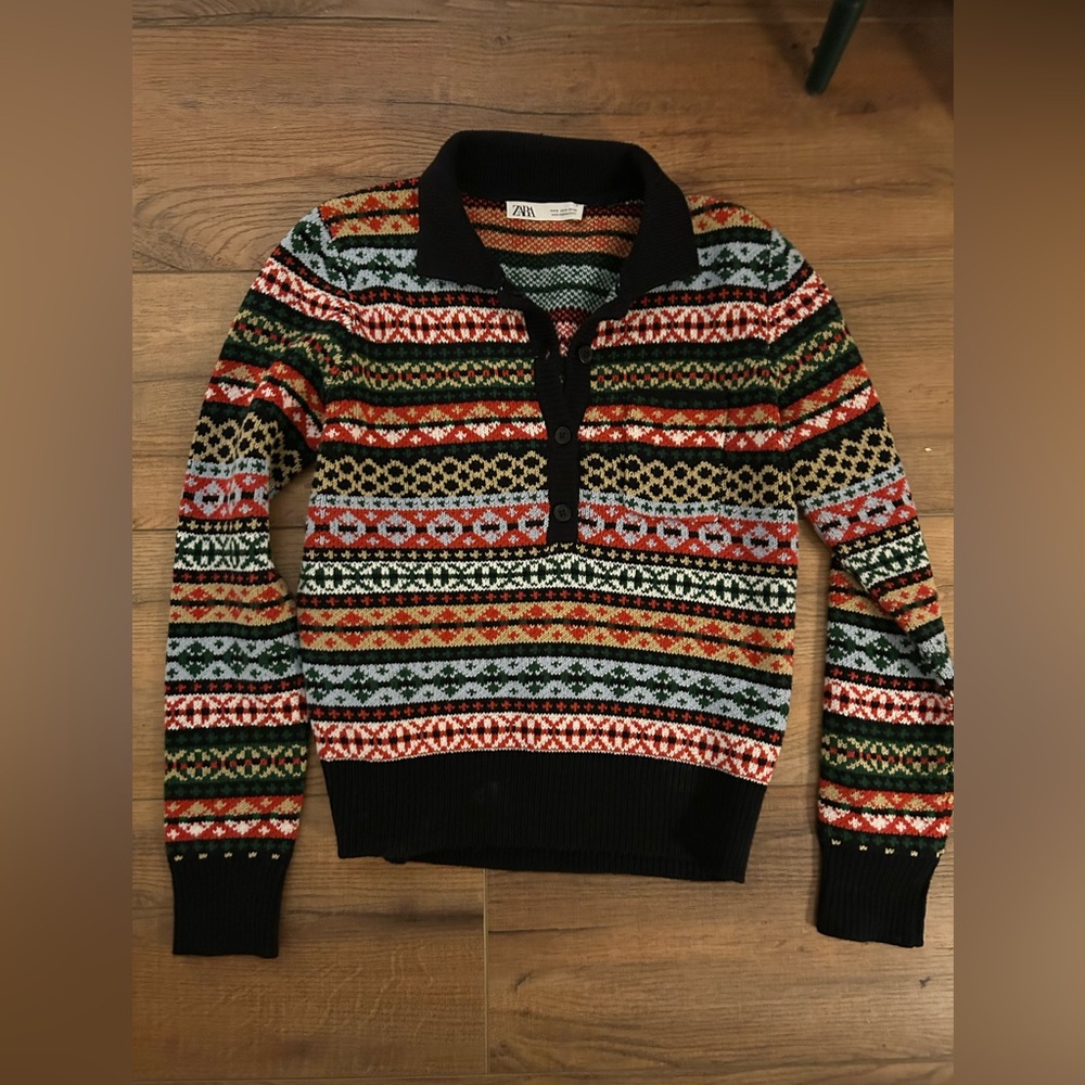Zara Multicolor Fair Isle Women’s Sweater- Sz M